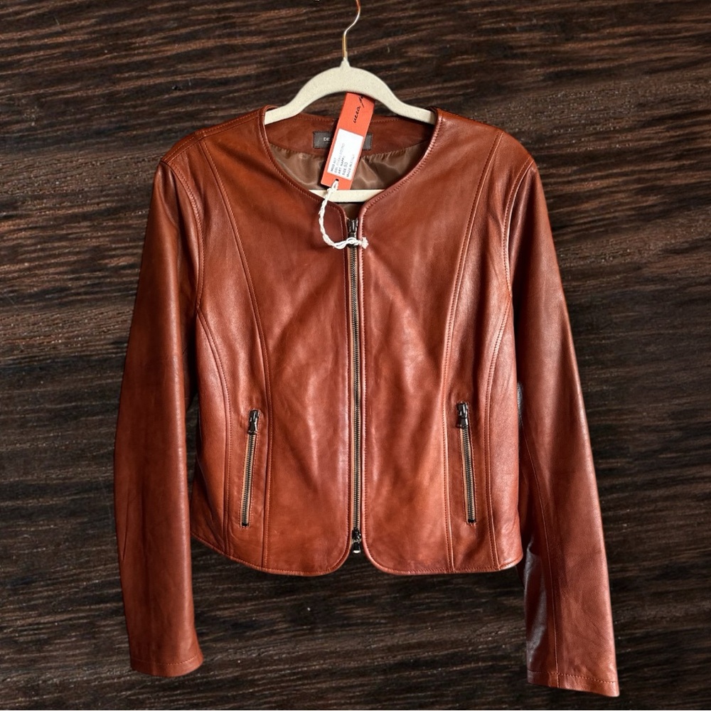 Milan Italian Calf Skin Leather Jacket, NWT, Size 50(M US) Made In Gucci Factory